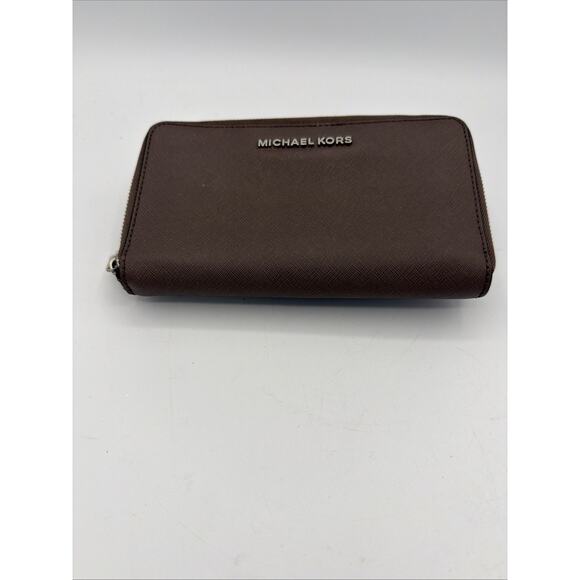 Michael Kors Jet Set Travel Wallet, Large Leather Continental- Brown Chocolate - Picture 1 of 10